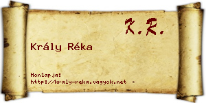 Krály Réka névjegykártya